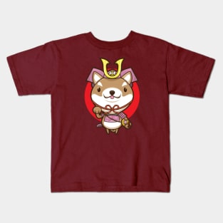 Shiba inu samurai. Warrior dog. Kids T-Shirt